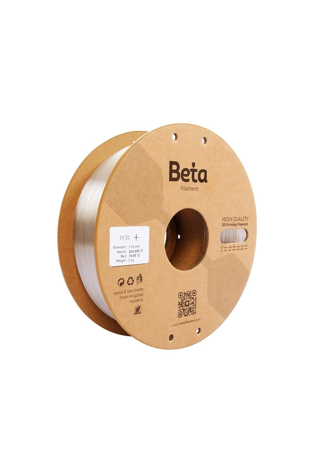 Beta PETG+ Filament Transparent