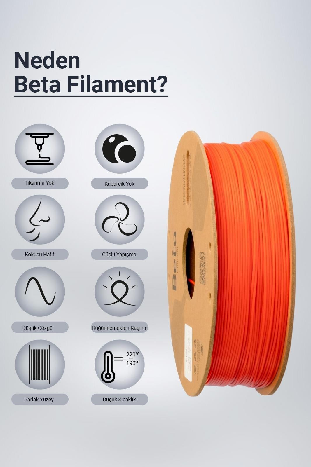 Beta PLA+ Filament Coral Orange