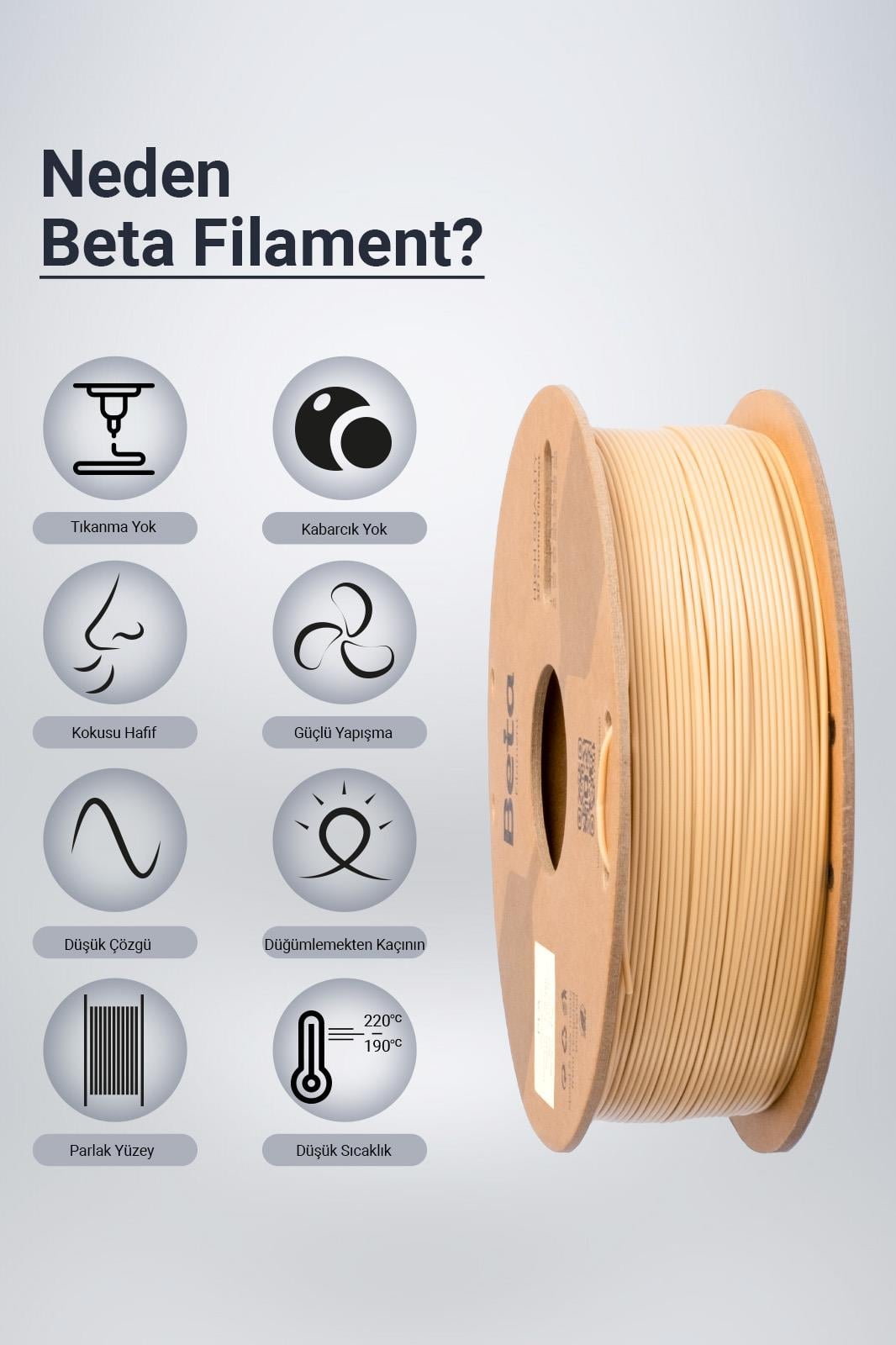 Beta PLA+ Filament Natural Skin