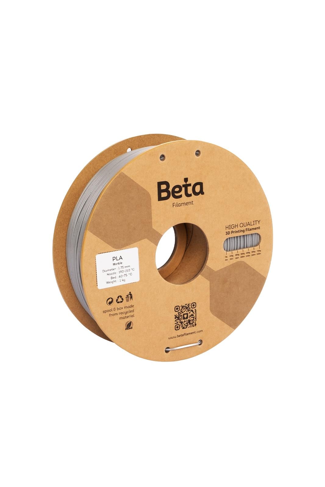Beta PLA Marble Filament Cement Ash