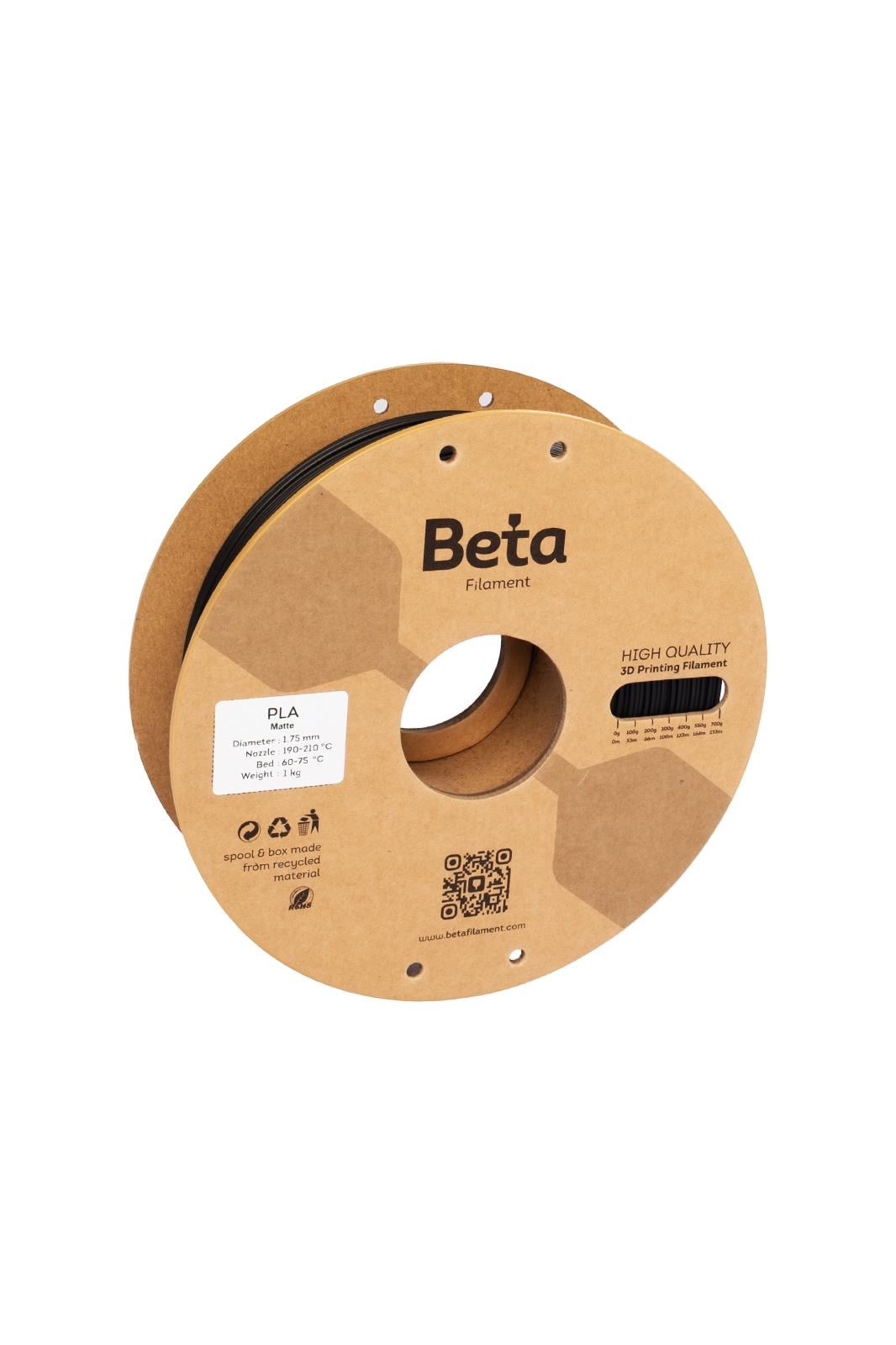 Beta PLA-Matte Filament Black