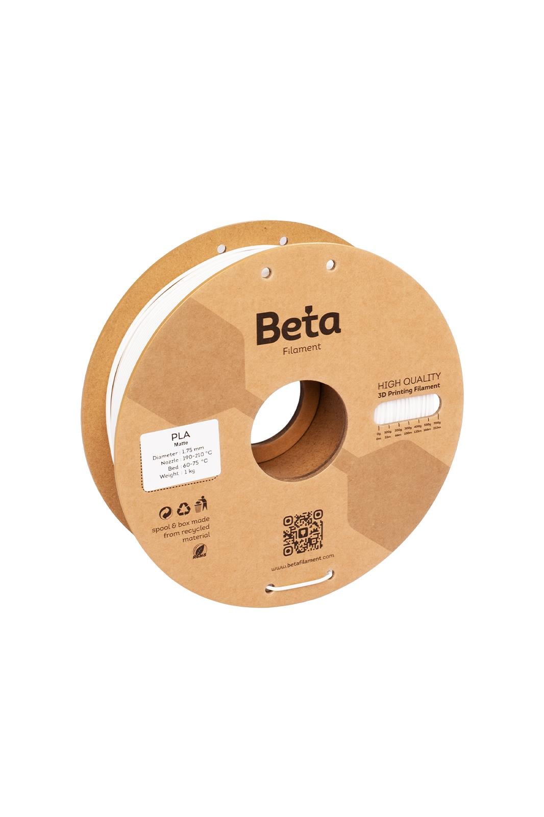 Beta PLA-Matte Filament White