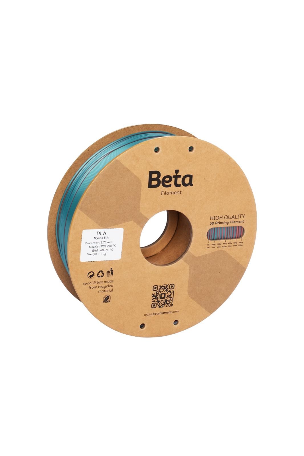 Beta PLA-Mystic Silk Filament Red Green Blue