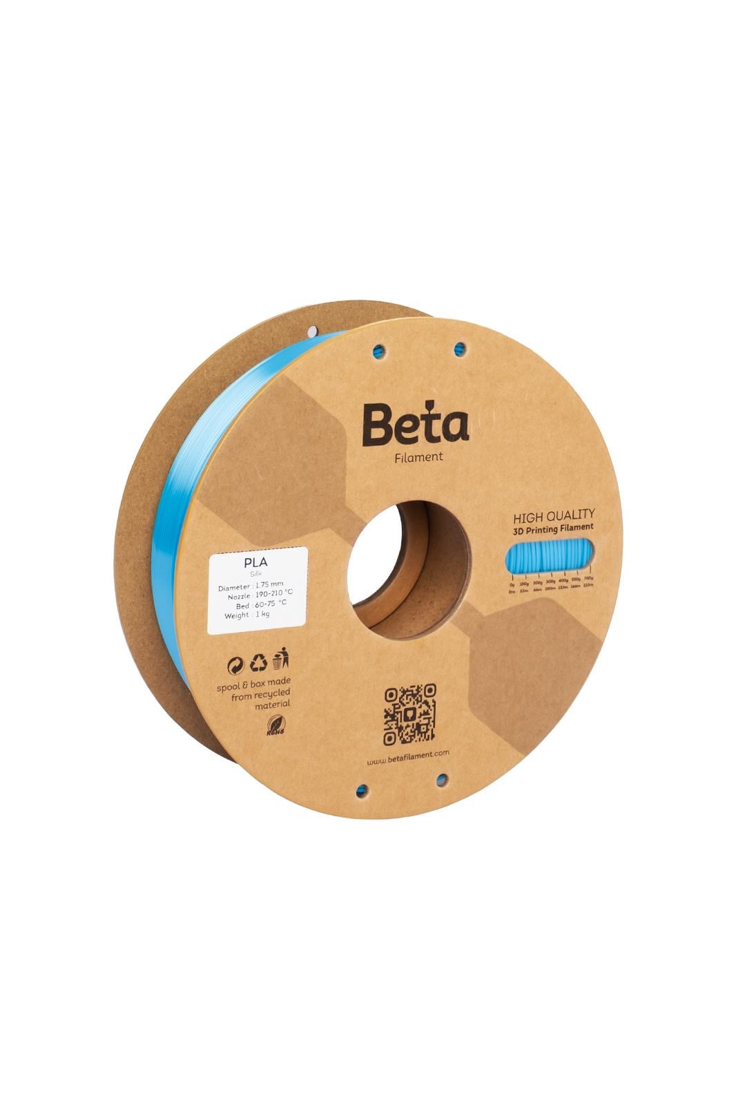 Beta PLA-Silk Filament Blue