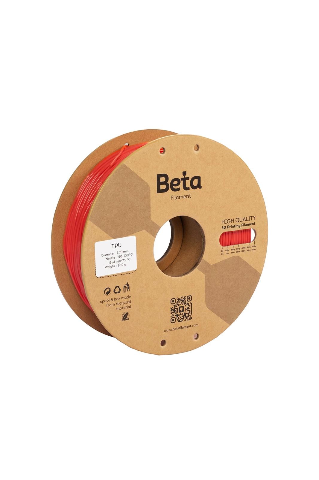 Beta TPU 95A Filament Red