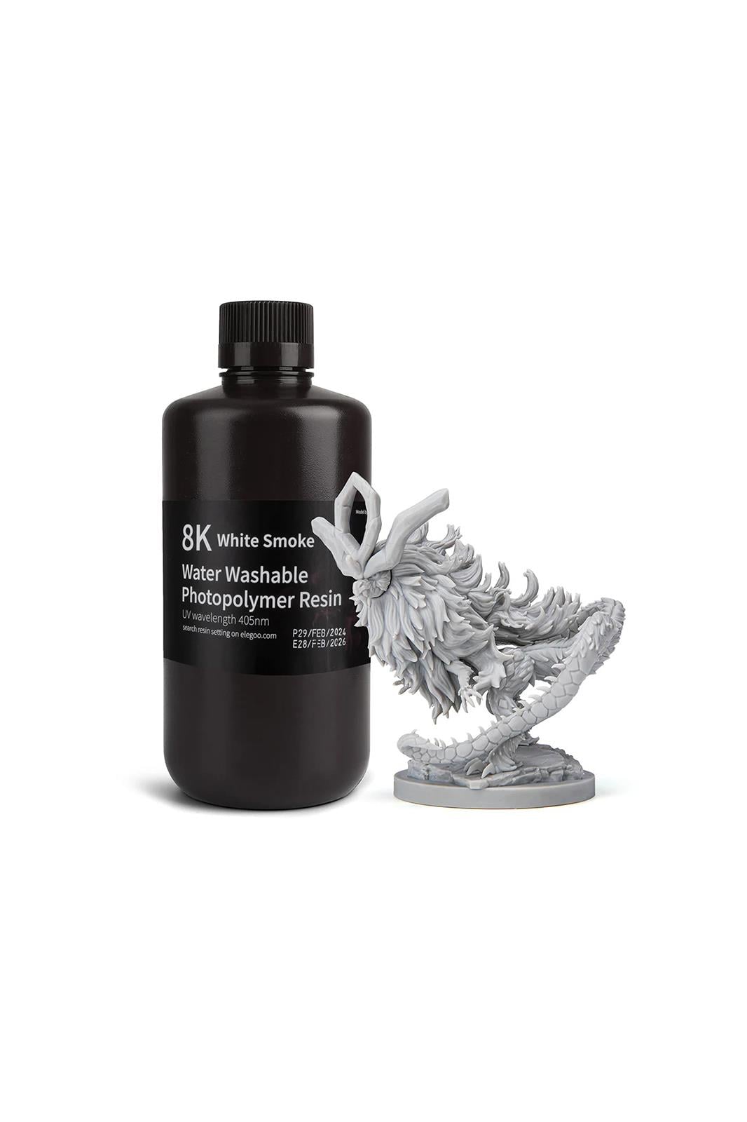 ELEGOO 8K Suda Yıkanabilir Fotopolimer Reçine White Smoke 1kg