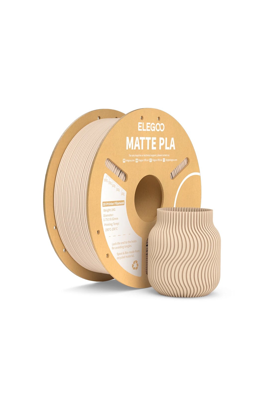 ELEGOO PLA Matte Filament Beige