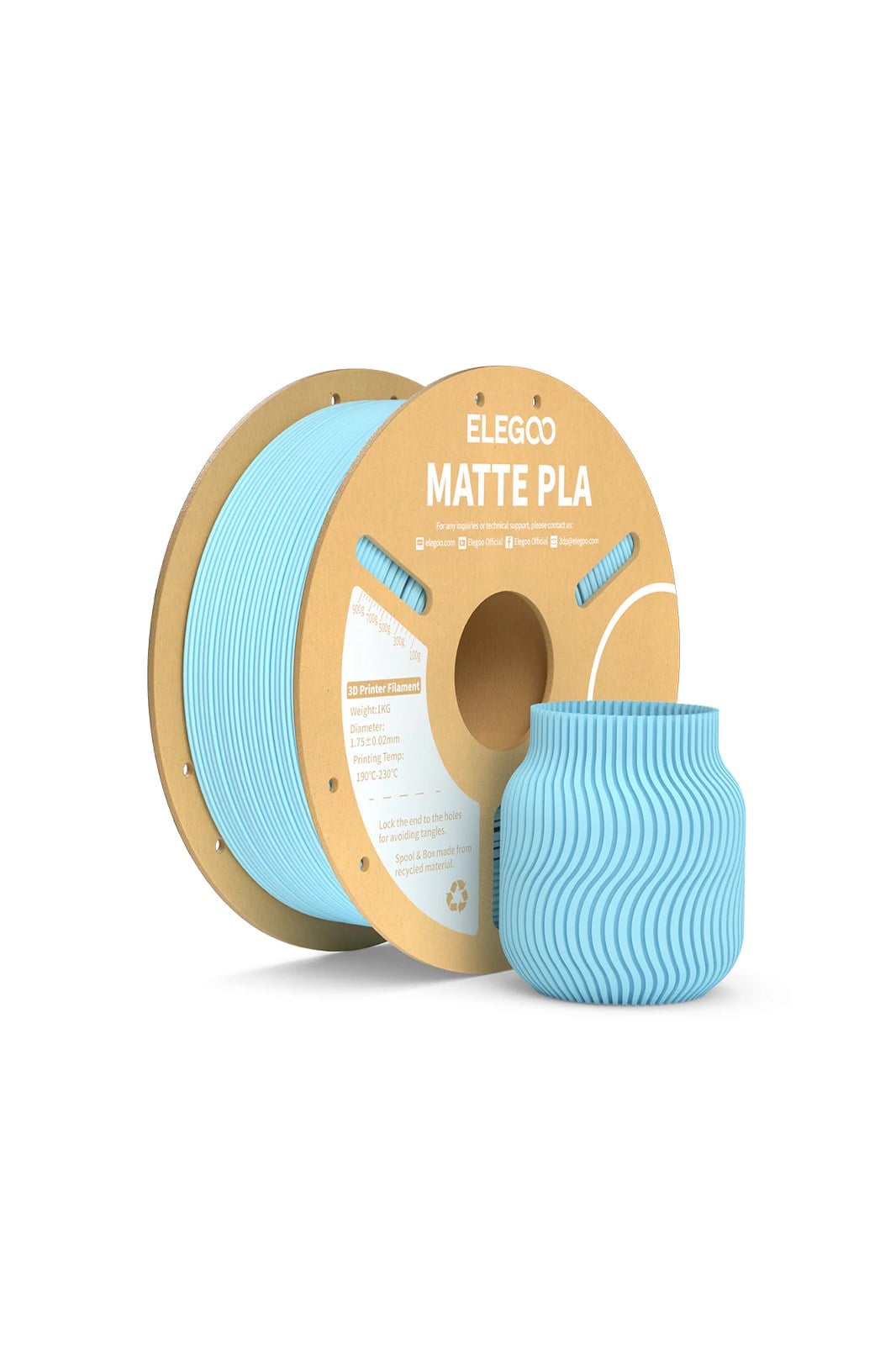 ELEGOO PLA Matte Filament Ice Blue