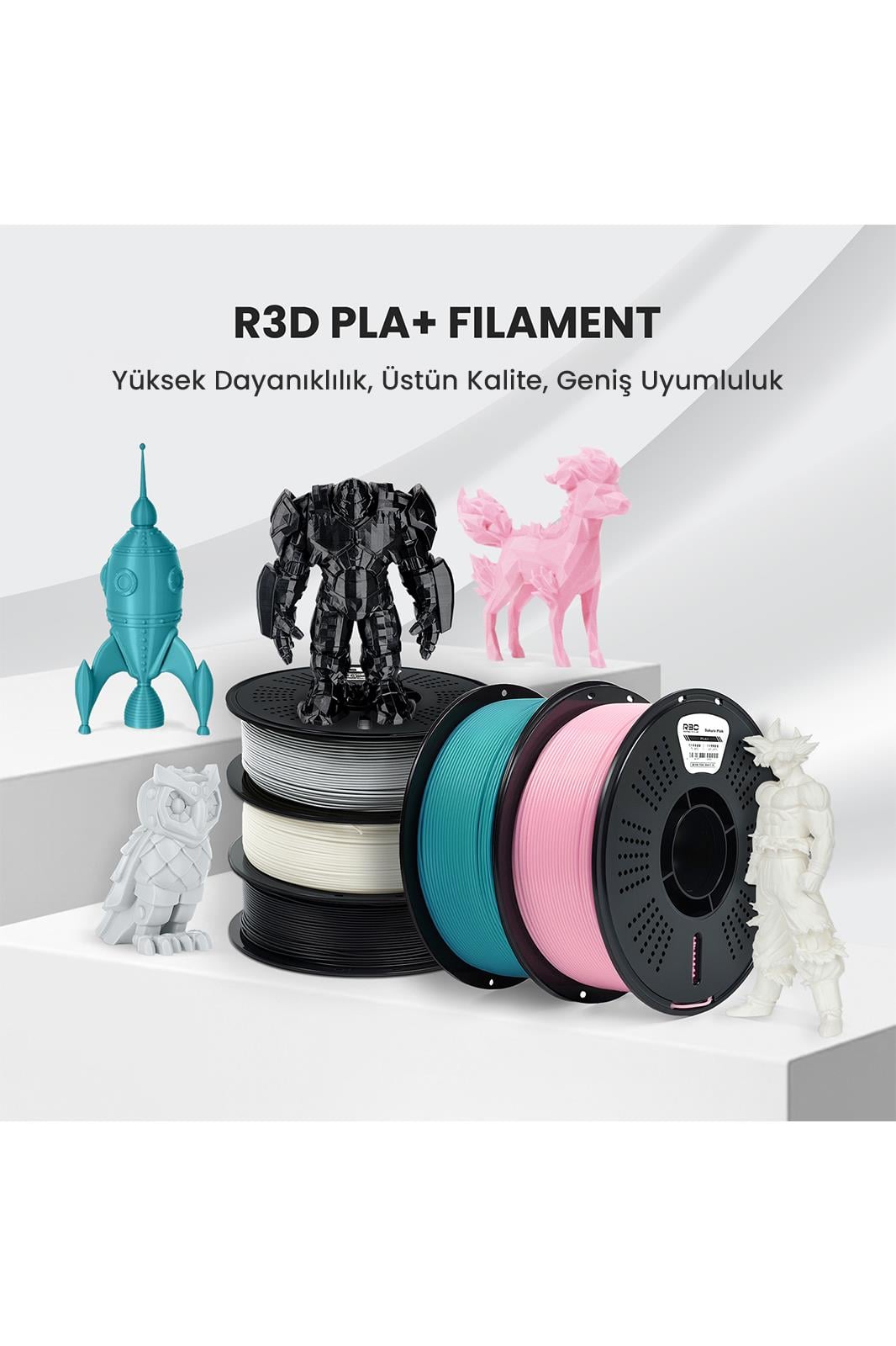 R3D PLA+ Filament Transparent Emerald Green