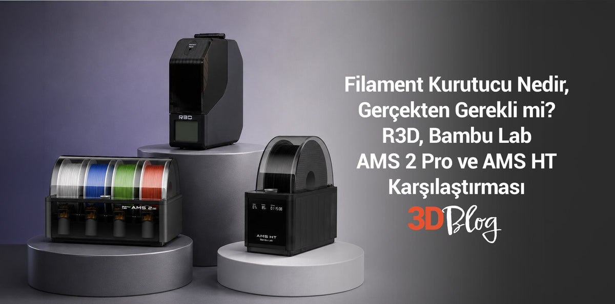 Filament Kurutucu Nedir, Gerçekten Gerekli mi R3D, Bambu Lab AMS 2 Pro ve AMS HT Karşılaştırması