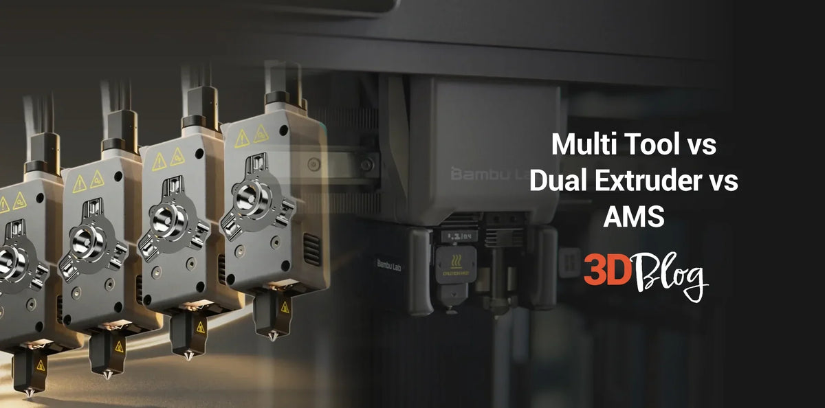 Multi Tool vs Dual Extruder vs AMS: 3D Yazıcılarda Çok Malzemeli Baskı Sistemleri Karşılaştırması