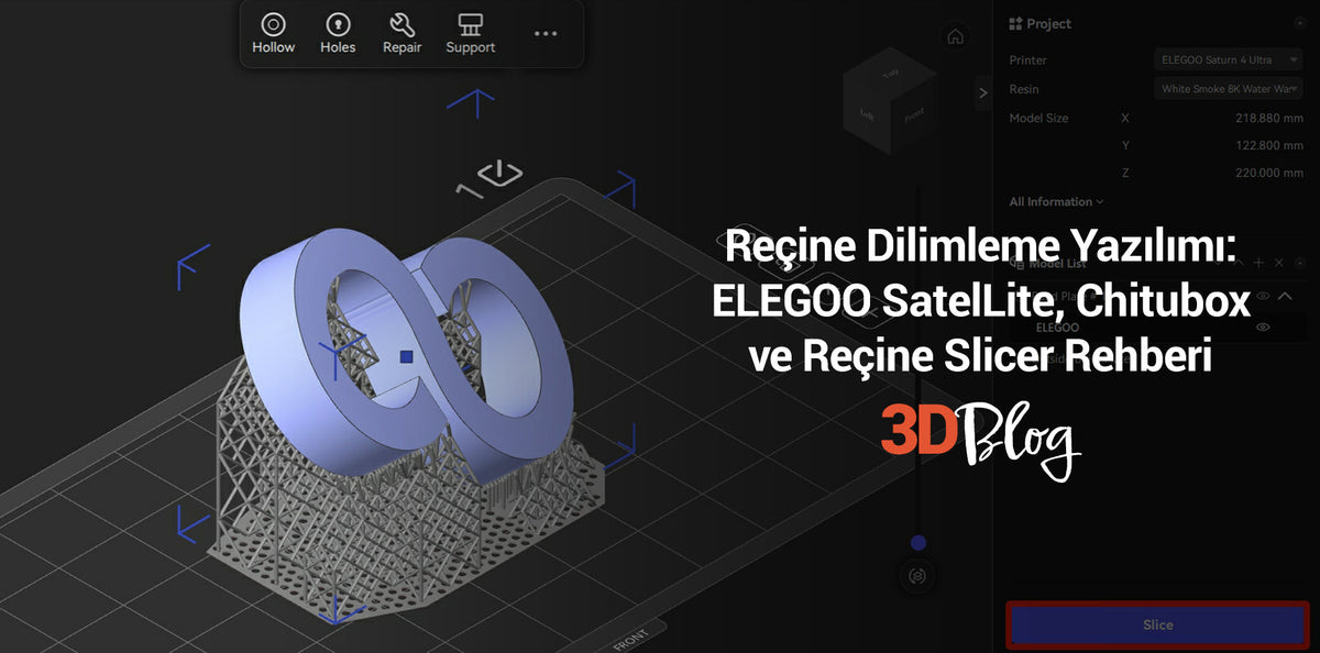 Reçine Dilimleme Yazılımı: ELEGOO SatelLite, Chitubox ve Reçine Slicer Rehberi