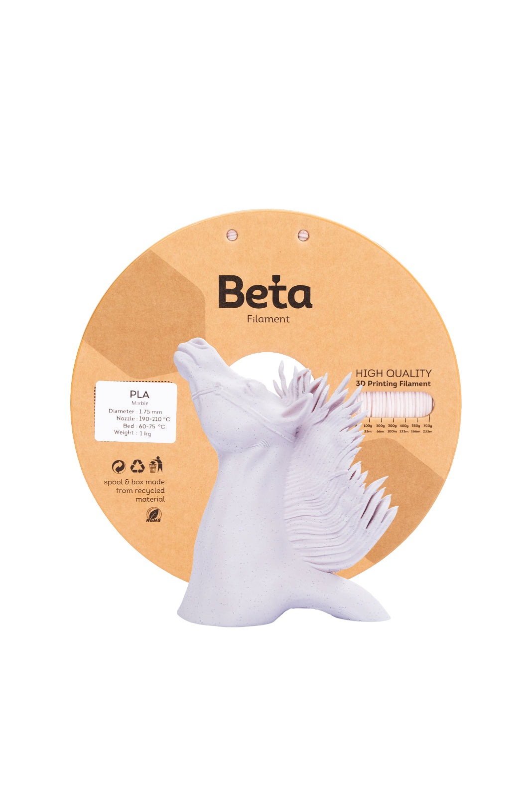 Beta PLA Marble Filament Soft Pink