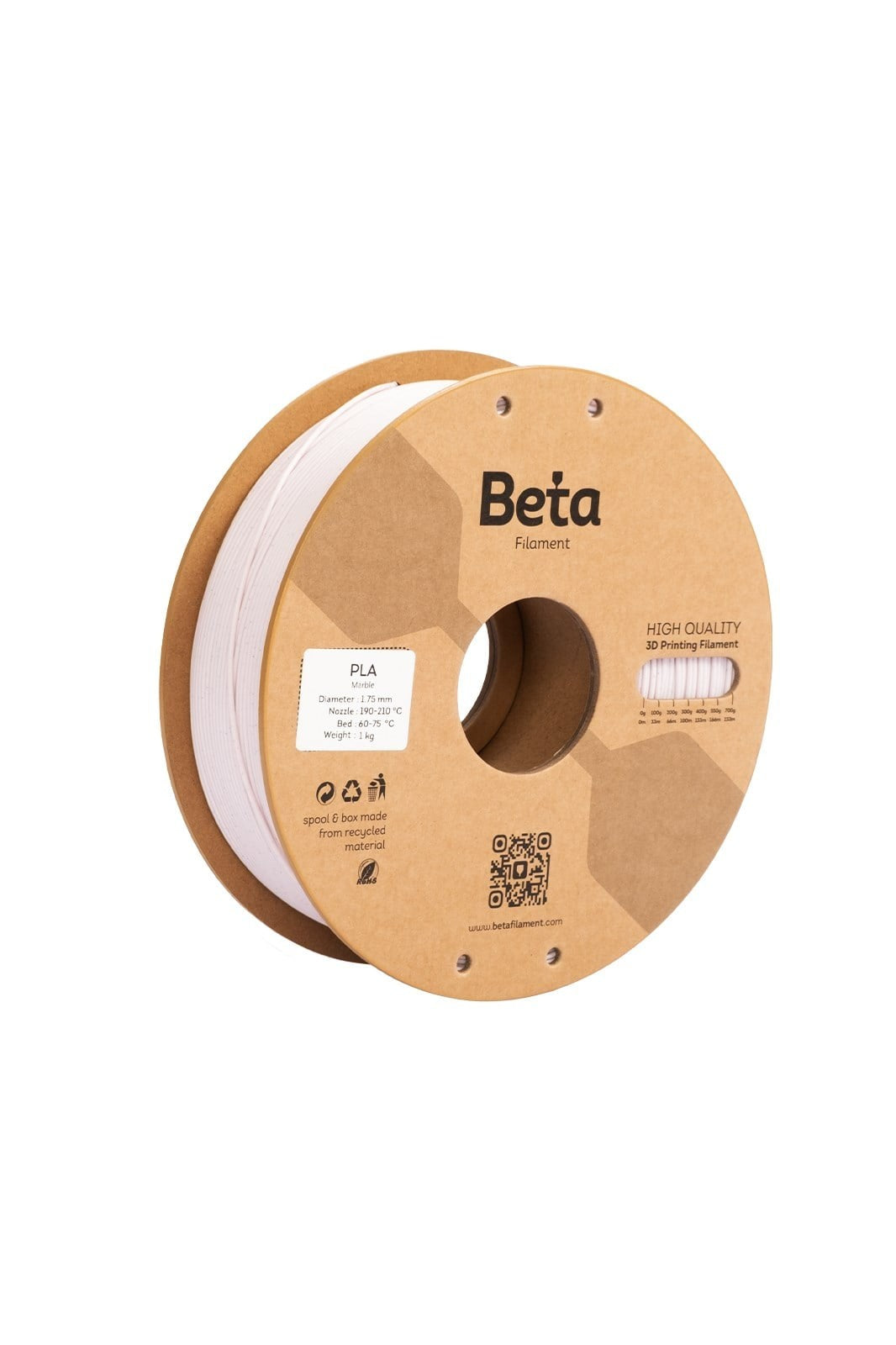 Beta PLA Marble Filament Soft Pink