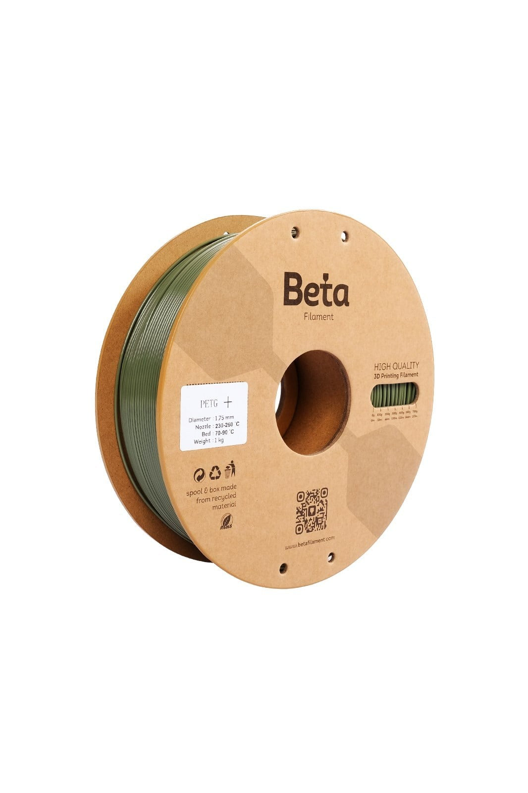 Beta PETG+ Filament Army Green