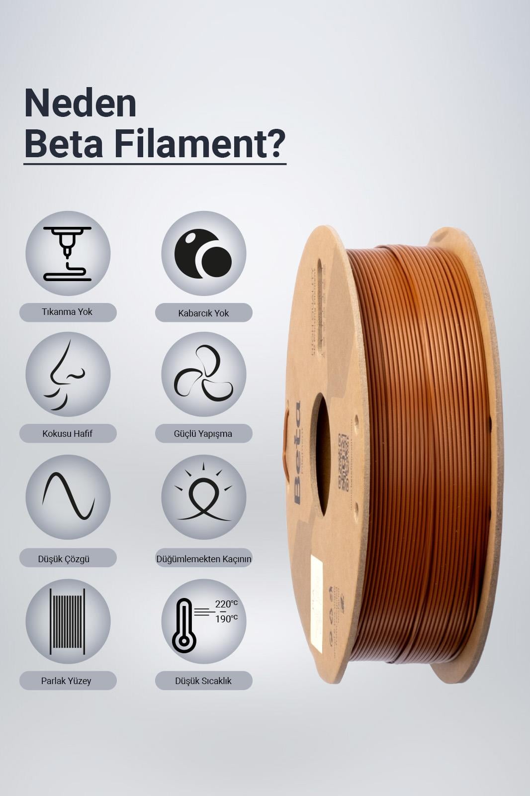 Beta PLA+ Filament Brown