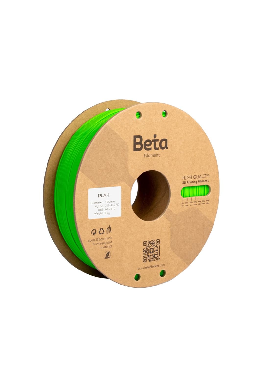Beta PLA+ Filament Fluorescent Green