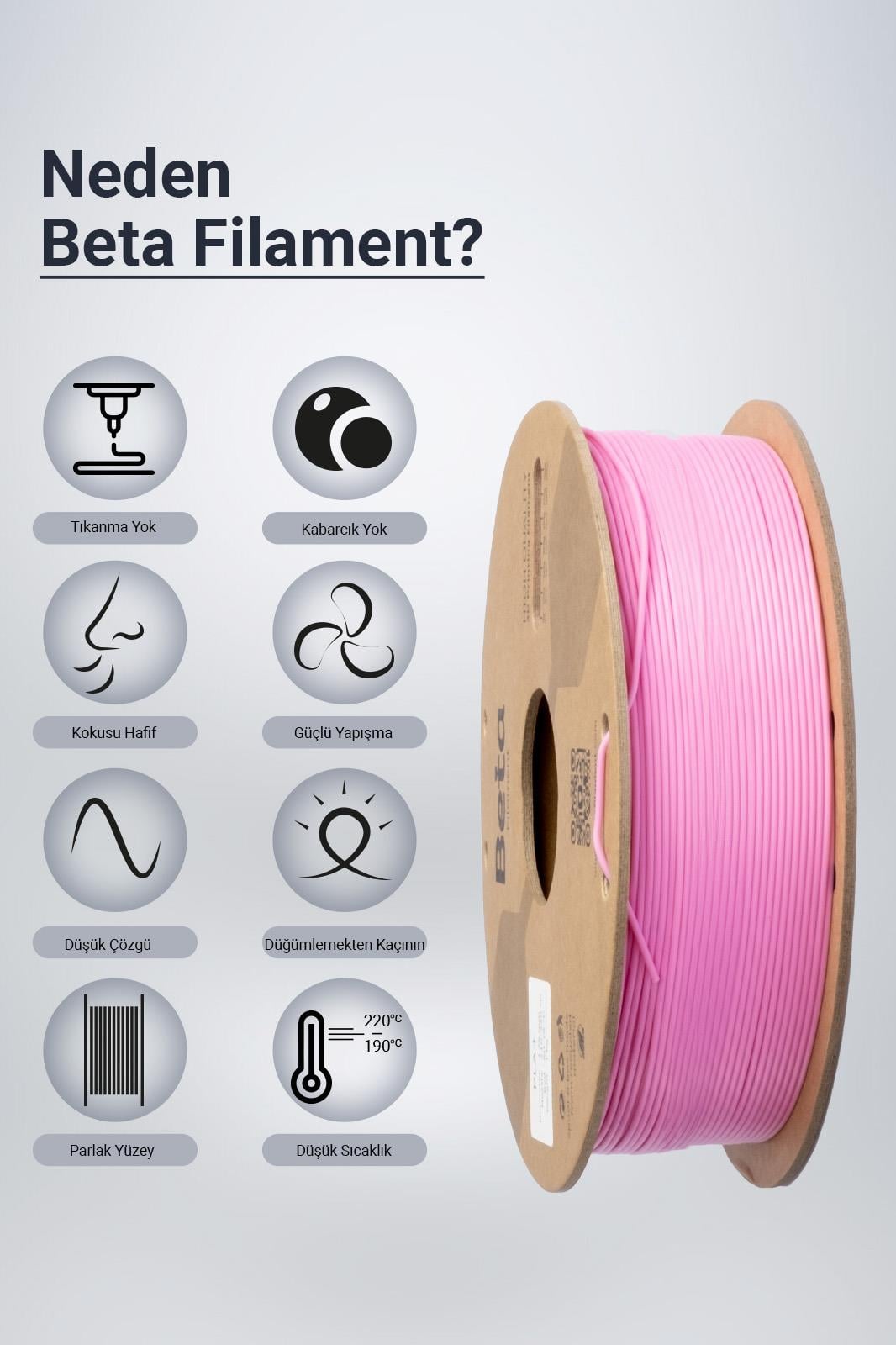 Beta PLA+ Filament Rose Pink