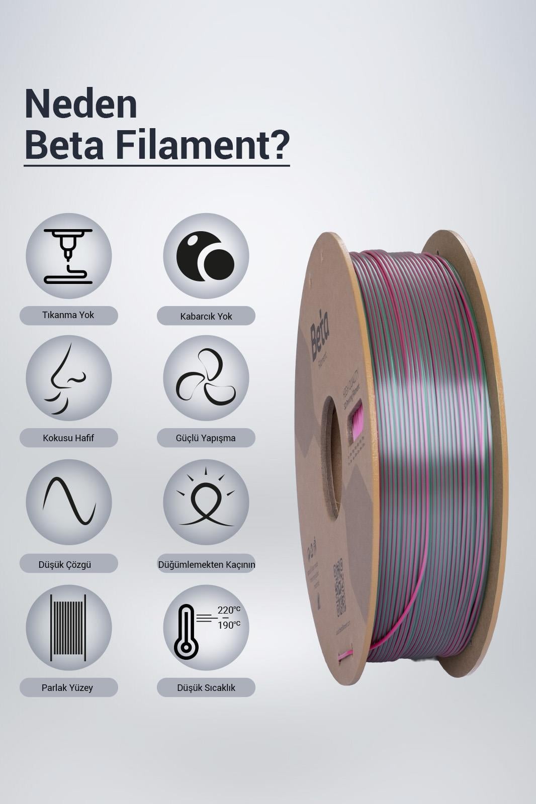 Beta PLA-Magic Silk Rose Red-Green