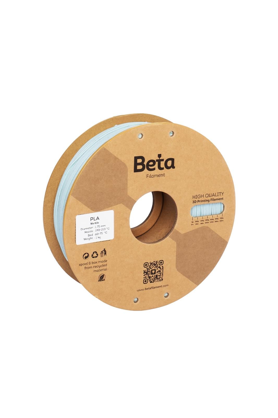 Beta PLA Marble Filament Light Green