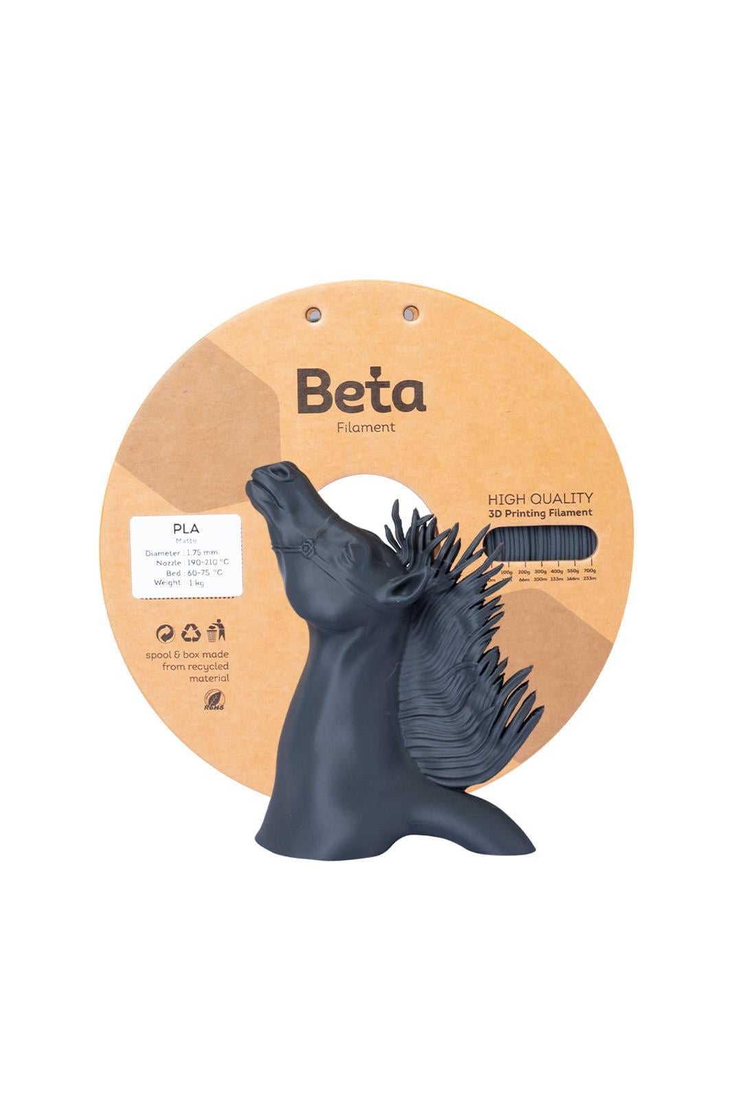 Beta PLA-Matte Filament Ash Grey