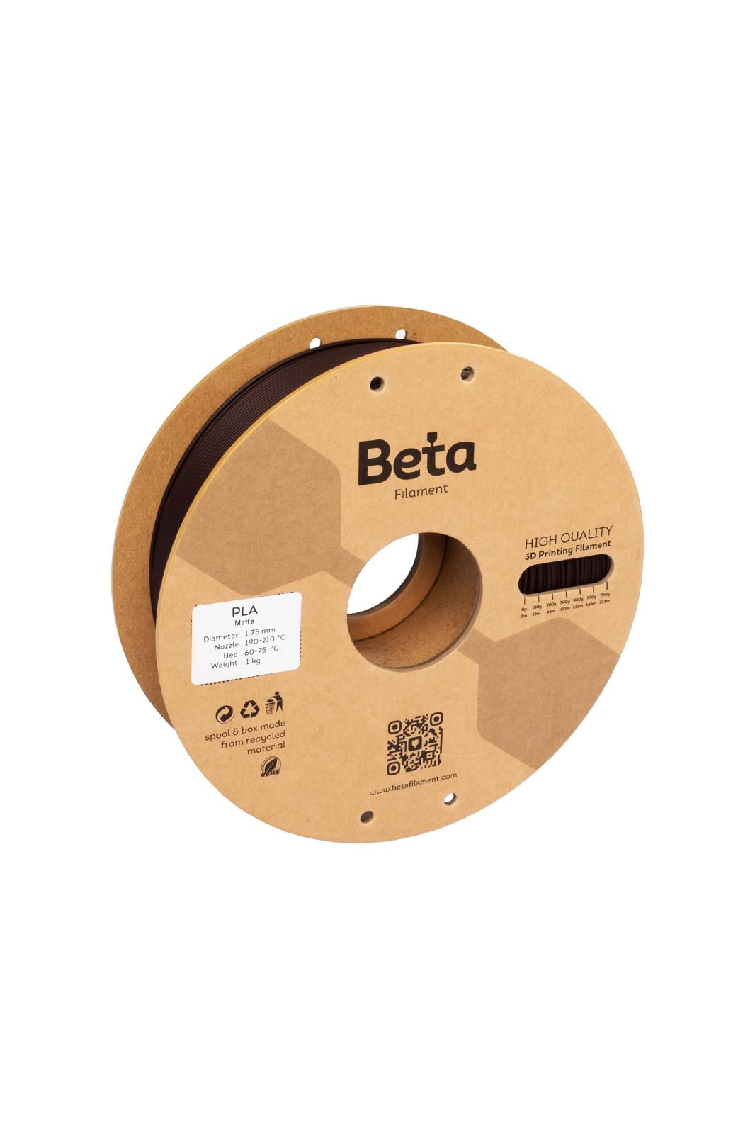 Beta PLA-Matte Filament Chocolate