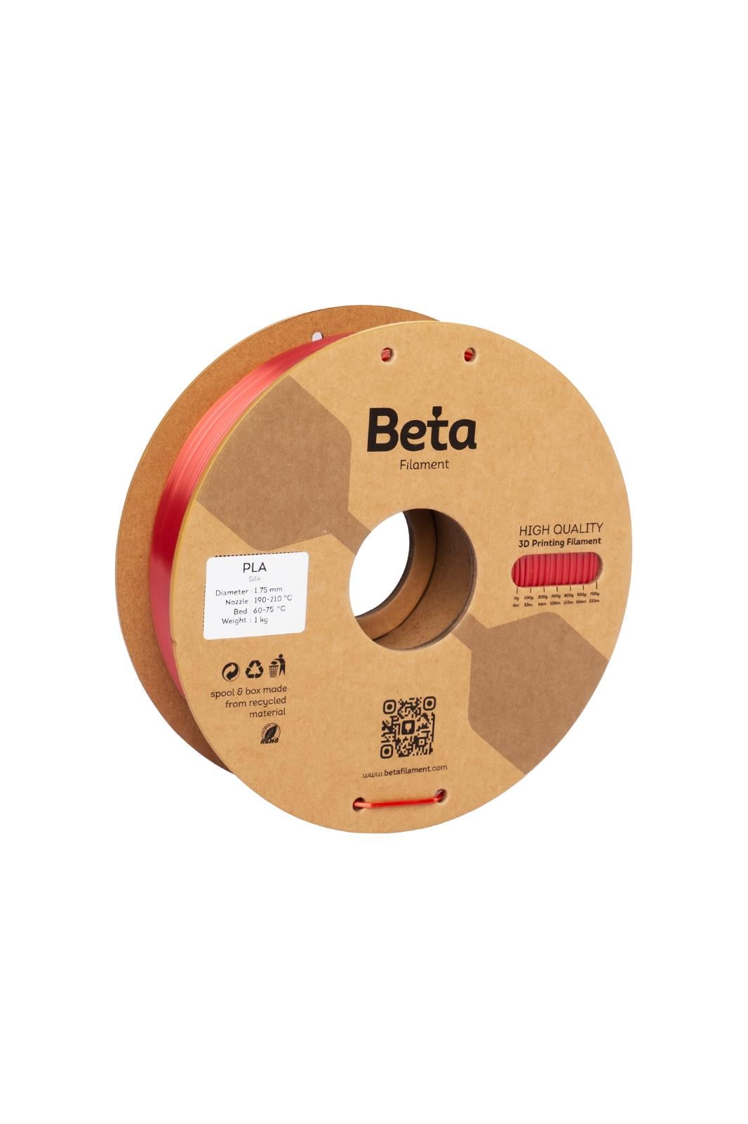 Beta PLA-Silk Filament Red