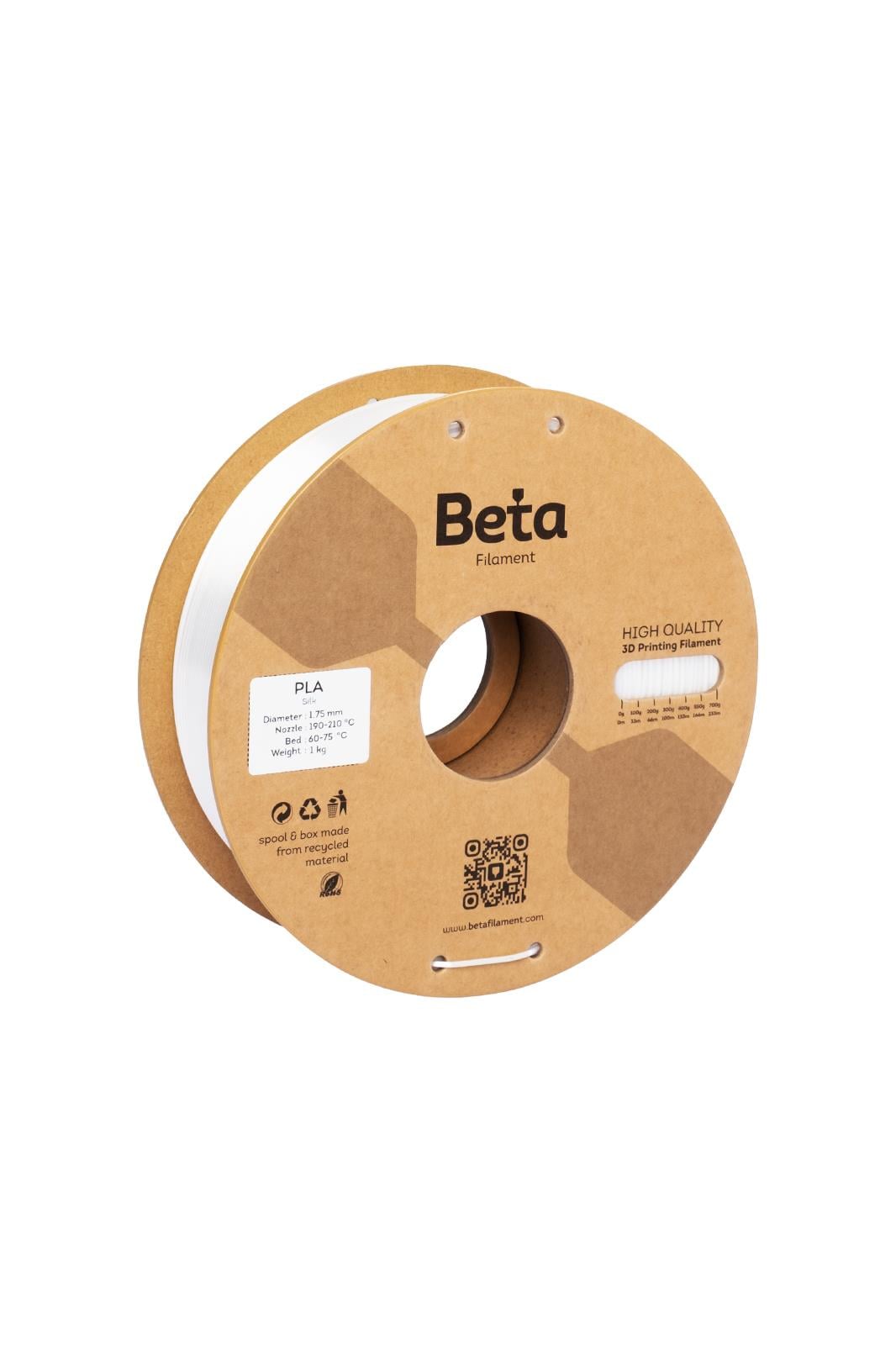 Beta PLA-Silk Filament White
