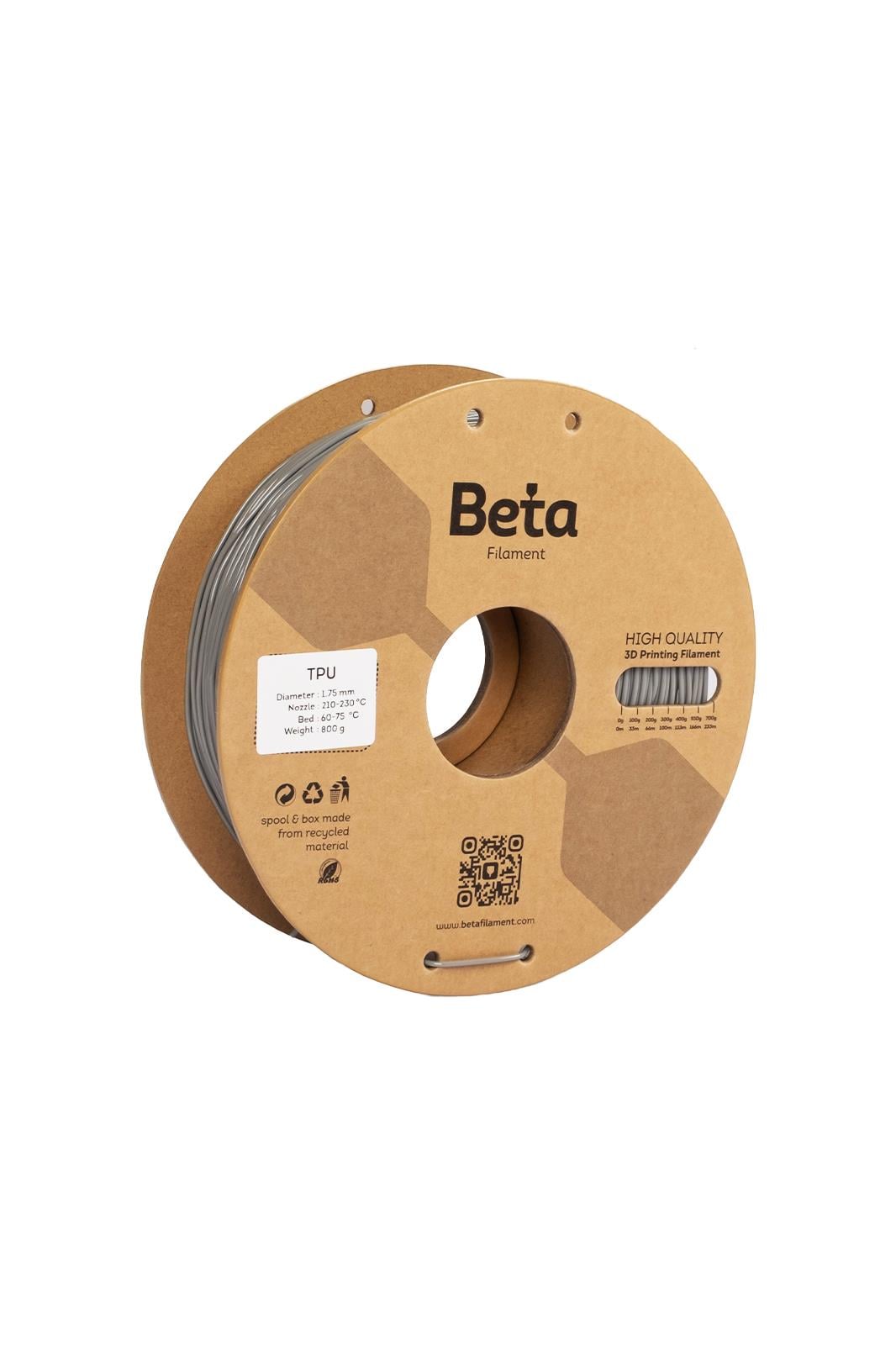 Beta TPU 95A Filament Grey