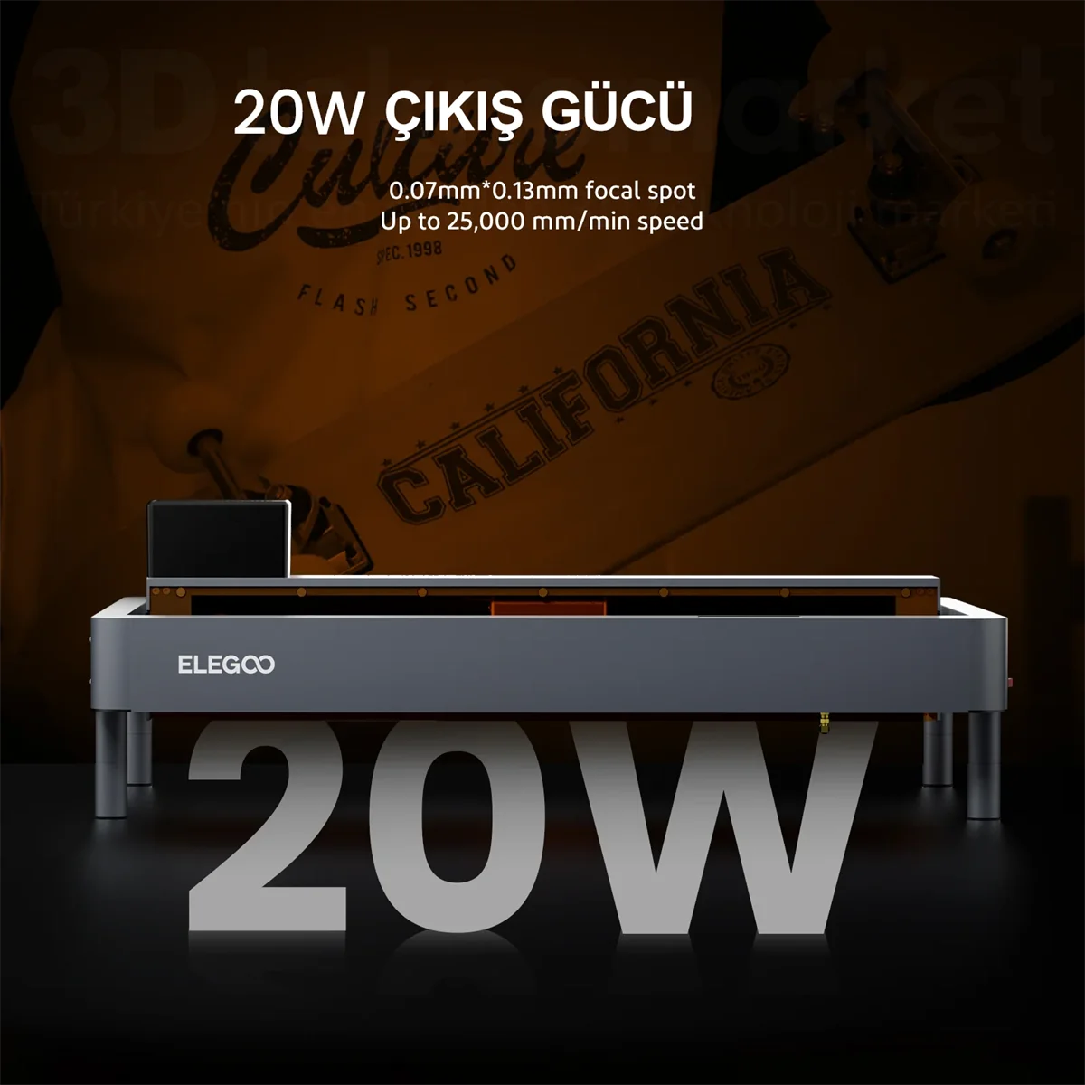 ELEGOO Phecda 20 Watt Lazer Gravür ve Kesici Paket 2