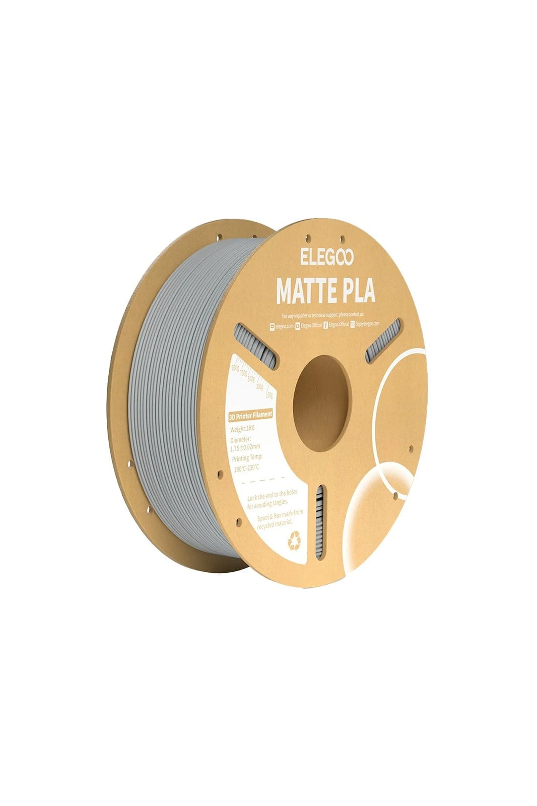 ELEGOO PLA Matte Filament Slate Grey