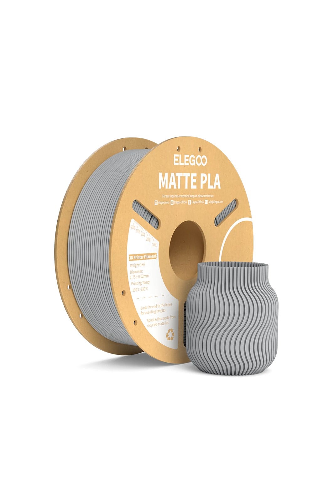 ELEGOO PLA Matte Filament Slate Grey