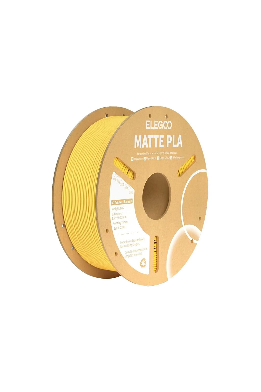 ELEGOO PLA Matte Filament Sunshine Yellow